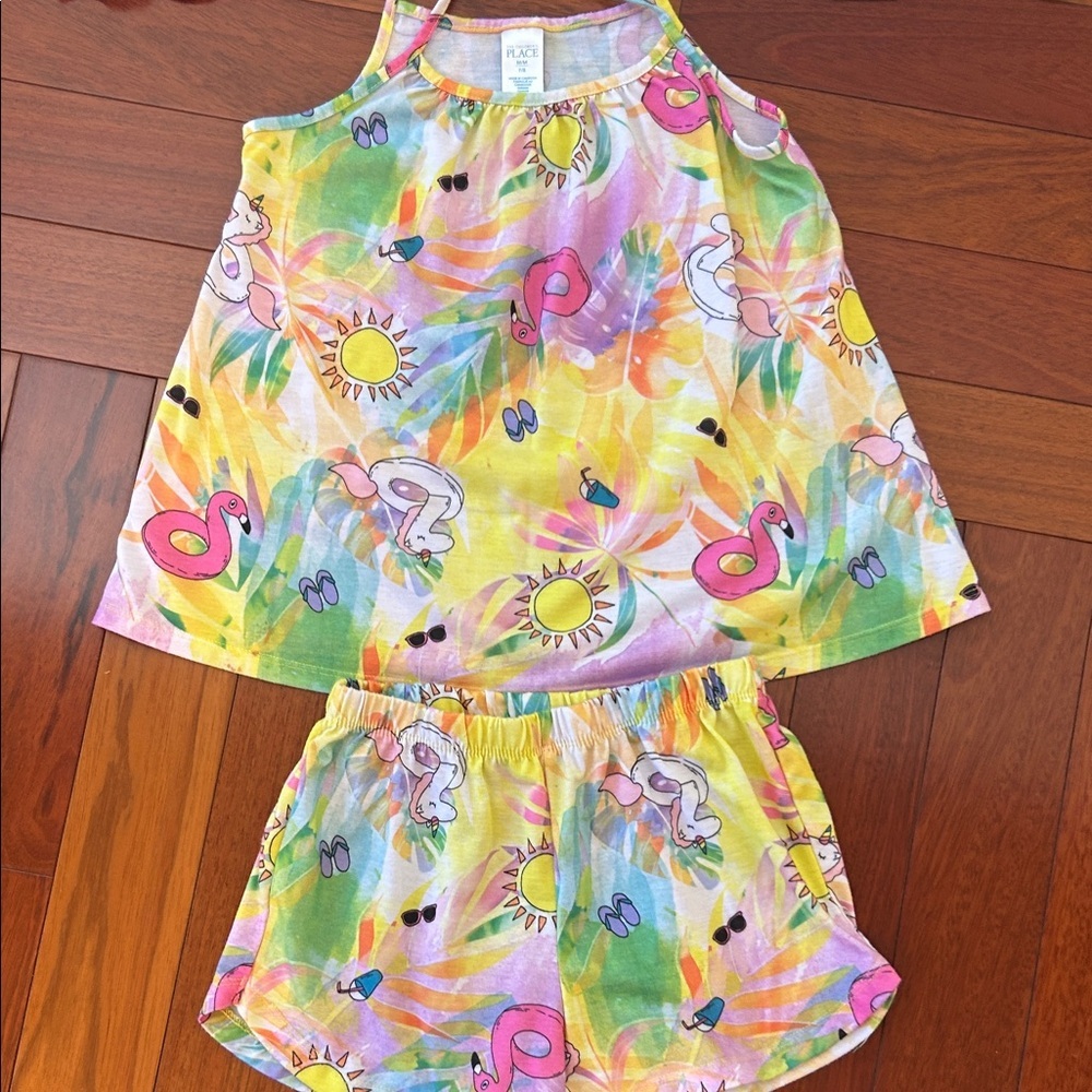 Cat & Jack Flamingo and Sunburst Tank Top and Shorts Set - Picture 2 of 16